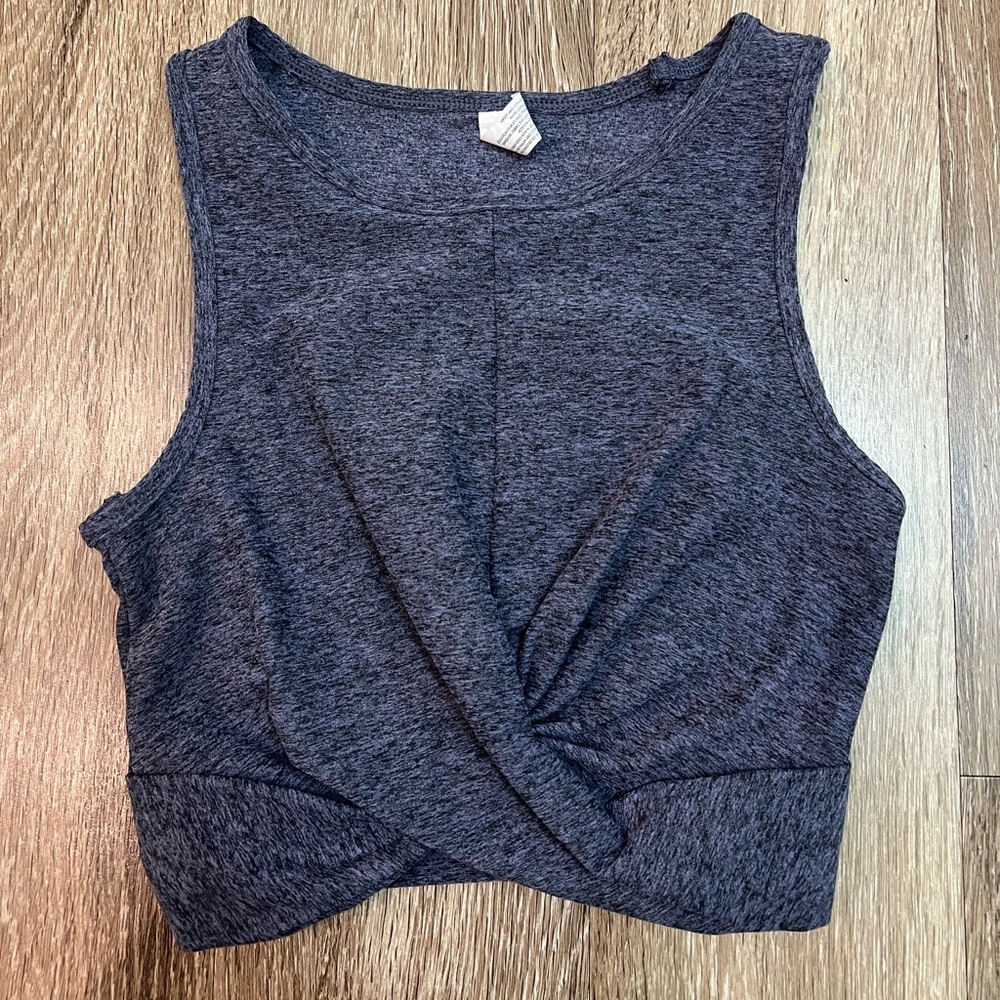 Twist top Small Womens gym top mock neck tank top crop top workout top